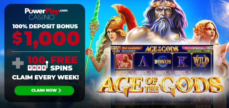 100 free spins on age of gods